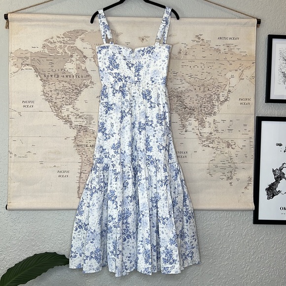 HOUSE OF CB 'Elia' Blue Print Midi Sundress NWOT - Picture 7 of 11